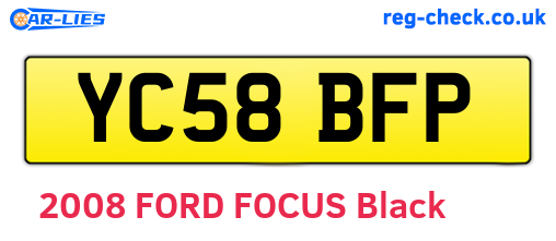 YC58BFP are the vehicle registration plates.