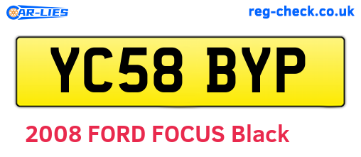YC58BYP are the vehicle registration plates.