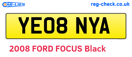 YE08NYA are the vehicle registration plates.