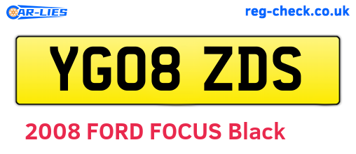 YG08ZDS are the vehicle registration plates.
