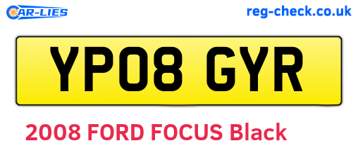 YP08GYR are the vehicle registration plates.