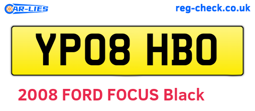 YP08HBO are the vehicle registration plates.