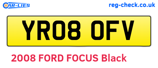 YR08OFV are the vehicle registration plates.