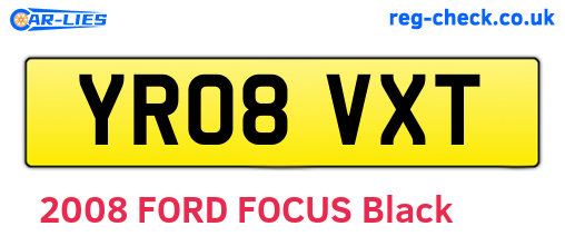 YR08VXT are the vehicle registration plates.