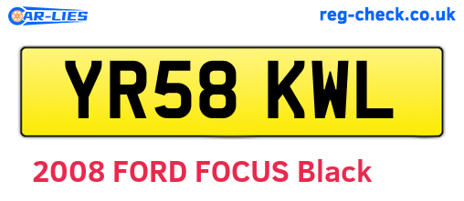YR58KWL are the vehicle registration plates.