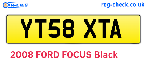 YT58XTA are the vehicle registration plates.
