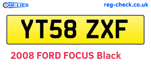 YT58ZXF are the vehicle registration plates.
