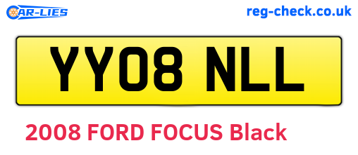 YY08NLL are the vehicle registration plates.