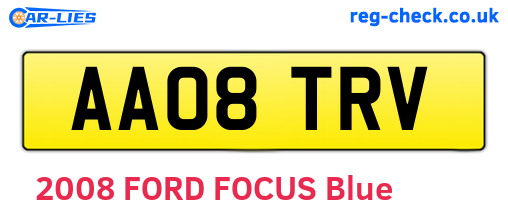 AA08TRV are the vehicle registration plates.