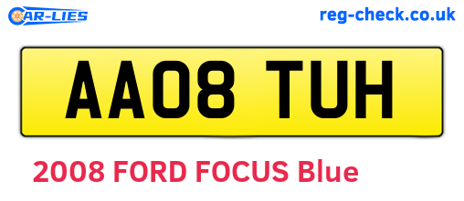 AA08TUH are the vehicle registration plates.