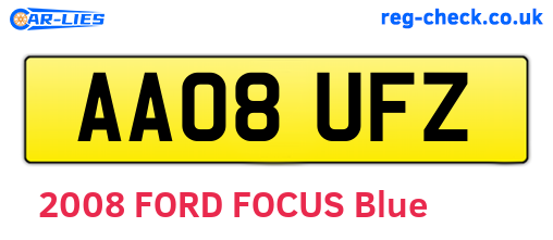 AA08UFZ are the vehicle registration plates.
