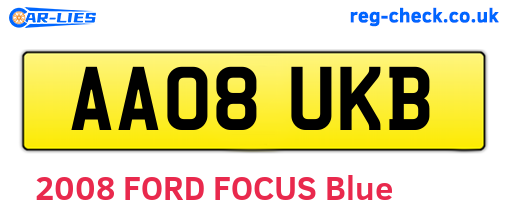 AA08UKB are the vehicle registration plates.