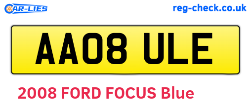 AA08ULE are the vehicle registration plates.