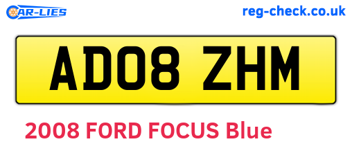 AD08ZHM are the vehicle registration plates.