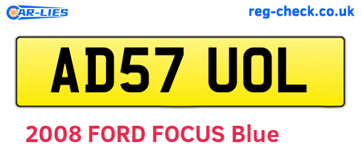 AD57UOL are the vehicle registration plates.
