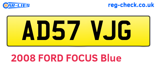 AD57VJG are the vehicle registration plates.