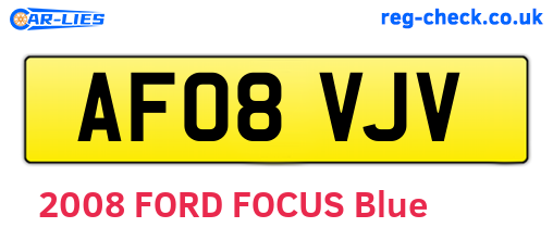 AF08VJV are the vehicle registration plates.