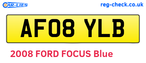 AF08YLB are the vehicle registration plates.