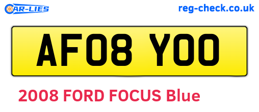 AF08YOO are the vehicle registration plates.