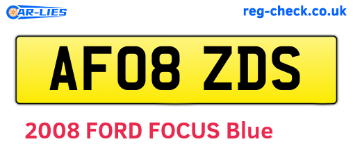 AF08ZDS are the vehicle registration plates.