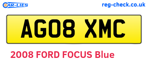 AG08XMC are the vehicle registration plates.