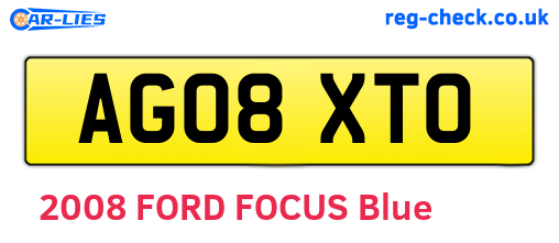 AG08XTO are the vehicle registration plates.