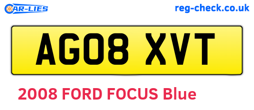 AG08XVT are the vehicle registration plates.
