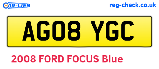AG08YGC are the vehicle registration plates.