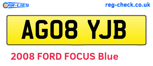 AG08YJB are the vehicle registration plates.