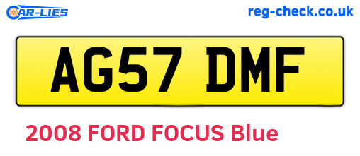 AG57DMF are the vehicle registration plates.