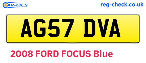 AG57DVA are the vehicle registration plates.