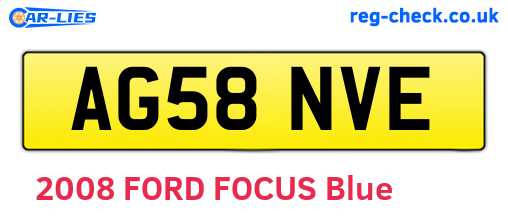 AG58NVE are the vehicle registration plates.