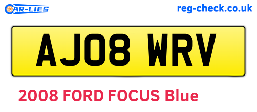 AJ08WRV are the vehicle registration plates.