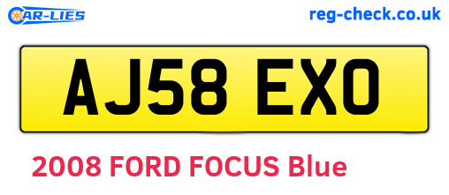 AJ58EXO are the vehicle registration plates.
