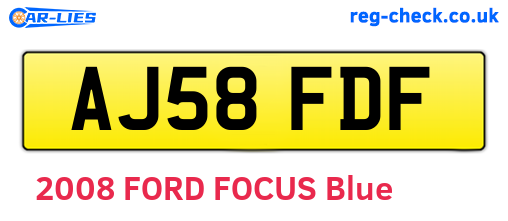 AJ58FDF are the vehicle registration plates.