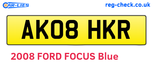 AK08HKR are the vehicle registration plates.
