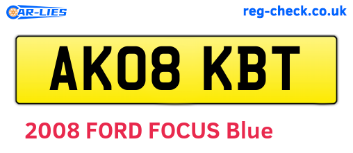 AK08KBT are the vehicle registration plates.