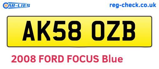 AK58OZB are the vehicle registration plates.