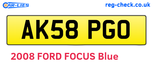 AK58PGO are the vehicle registration plates.