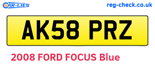 AK58PRZ are the vehicle registration plates.