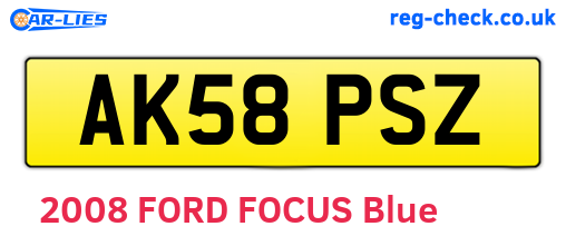 AK58PSZ are the vehicle registration plates.