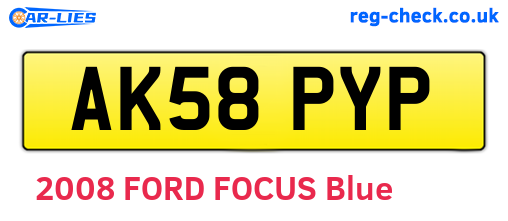 AK58PYP are the vehicle registration plates.