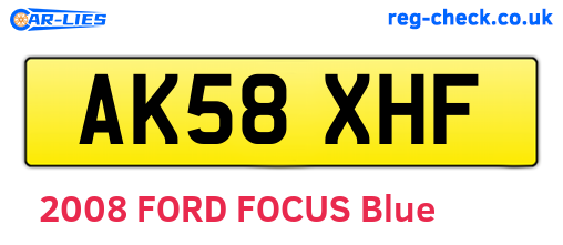 AK58XHF are the vehicle registration plates.