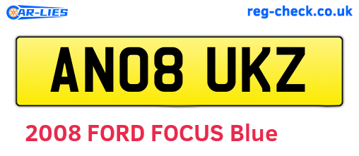 AN08UKZ are the vehicle registration plates.