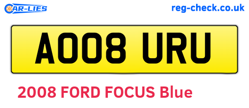 AO08URU are the vehicle registration plates.
