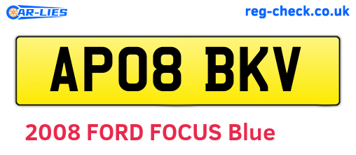 AP08BKV are the vehicle registration plates.