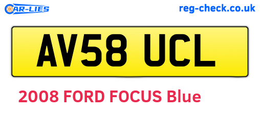 AV58UCL are the vehicle registration plates.