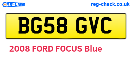 BG58GVC are the vehicle registration plates.