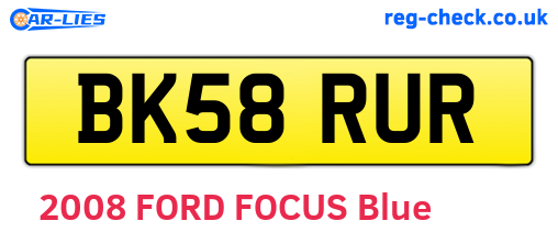BK58RUR are the vehicle registration plates.