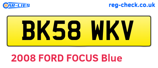 BK58WKV are the vehicle registration plates.